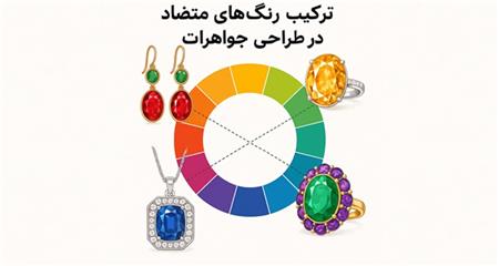 ترکیب رنگ‌های متضاد در طراحی جواهرات:
